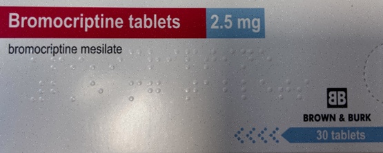 Acheter bromocriptine - Illustration de comprimés et de boîte