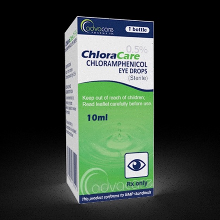Chloramphénicol – illustration de flacon collyre