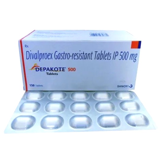 Acheter Divalproex - Illustration de comprimés et boîte de médicament