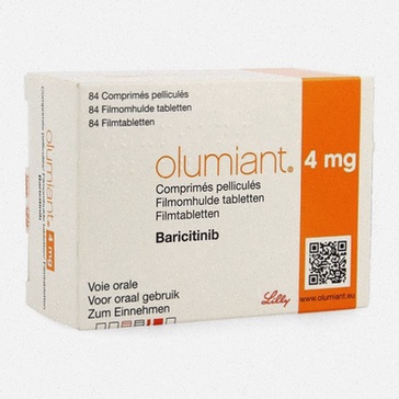Acheter Olumiant - Gélules de baricitinib et boîte de médicament