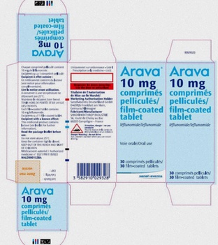 Acheter Arava - boîte de comprimés Arava et logo pharmacie